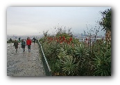 Zicht vanop Montjuic op de haven